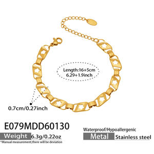 Pulsera Floral Hueca de Lujo Ligero para Mujer, Chapada en Oro Real, Resistente a la Decoloración y Antialérgica, Joyería Exquisita - Product Image 3