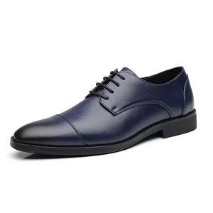 New British Casual Luxury Handcrafted Men's Oxford Leather <b>Waterproof</b> Evergreen Formal <b>Slip</b>-<b>On</b> Anti-<b>Slip</b> <b>Shoes</b> for Wedding - Product Image 2