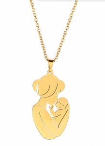Collana con Ciondolo Mamma e Bambino in Acciaio Inossidabile Placcato Oro <span class=keywords><strong>Vintage</strong></span> Myshape per Donne e Ragazze, Gioiello Animale Gattino per Feste, Regalo - Product Image 4