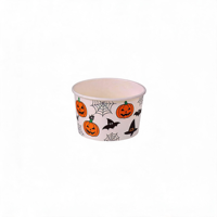 Bol en papier pour crème glacée biodégradable et écologique, à paroi simple, avec logo et motif personnalisés, recyclable en PE, 3-12 oz, pour desserts glacés