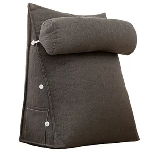 Sederhana warna Solid Premium berbulu lembut santai membaca dengan lengan besar membaca bantal untuk tempat tidur