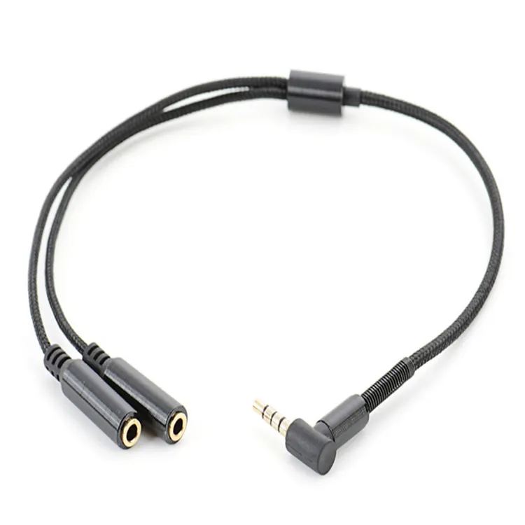 Wholesale High Quality 2 in 1 audio cable 3.5mm Y splitter audio cable Earphone Headset PC Microphone Adapter Audio Aux Cable