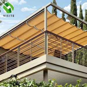 Voile d'ombrage rétractable en HDPE à glissière fluide, anti-UV, tissu respirant, taille personnalisée pour <span class=keywords><strong>jardin</strong></span> et cour modernes - Product Image 1