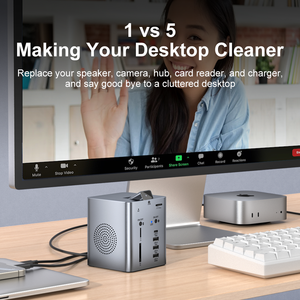 ULT-unite 2026 <span class=keywords><strong>Hub</strong></span> Multifunción con Certificado de Patente, Carga, USB-A de 10 Gbps, USB-C de 5 Gbps, SD, TF, Altavoz Bluetooth, Cámara - Product Image 3