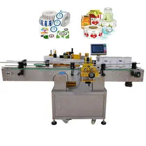 High quality automatic two side square round bottle labeler plastic jar ticker self adhesive labeling machine