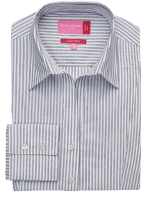 <span class=keywords><strong>Camicia</strong></span> da donna in popeline di cotone, non stirabile, antipiega, estiva, vestibilità slim, formale, a righe, con bottoni frontali - Product Image 5