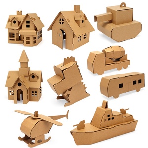 Modèle de maison en carton à assembler soi-même pour enfants, jouet de graffiti 3D, char, avion, voiture, cadeau pour la maternelle, modèle 299 - Product Image 3