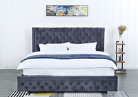 Wills oon Modern Double Storage Osmanisches King/Queen-Size-Plüsch-Samtbett mit Massivholz rahmen Weiches, bequemes Polster bett