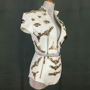 Costume <span class=keywords><strong>de</strong></span> scène <span class=keywords><strong>de</strong></span> DJ chanteur pour discothèque, 2 pièces, jazz, pôle danse, costume <span class=keywords><strong>de</strong></span> dominage, sexy, fête rave, tenues hiphop, noir - Product Image 3