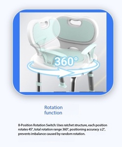 Chaise de douche roulante, tabouret de bain en alliage d'<span class=keywords><strong>aluminium</strong></span>, siège de douche portable pour personnes âgées, handicapées - Product Image 4