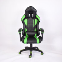 Fabricant de chaises d'ordinateur avec logo personnalisé, chaise de sport électronique en cuir vert pour le marché mondial, chaise de jeu ergonomique