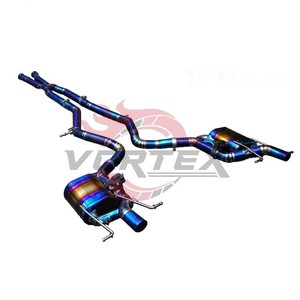 ท่อไอเสีย Vortex Blue Burnt Titanium Valvetronic สำหรับ Mercedes W223 S400 S450 S500 3.0T แบบ Pie-cut Catback Racing Muffler System - Product Image 1