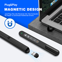 Presentador Inalámbrico con Láser Rojo, Control de Volumen, Lápiz para Pasar Páginas, Control Remoto USB 2.4GHz para Presentaciones PowerPoint