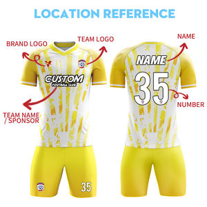 Grosir kaus sepak bola kuning kustom Dewasa kaus sepak bola sublimasi kaus latihan olahraga kosong untuk pria H368 - Product Image 3