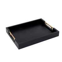 Plateau de service rectangulaire en bois de grande taille, fait main, durable et décoratif pour la maison moderne, idéal pour le Ramadan, Noël et Pâques