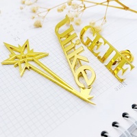 Broche personnalisée FANKE avec logo métallique, nom de marque, épingle de sûreté, découpe au laser dorée, lettre creuse, badge pour femme