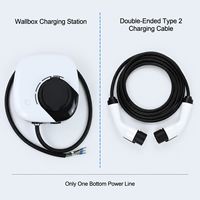 Nouvelle borne de recharge murale pour véhicules électriques 7 kW, type 2, monophasé, AC 230 V, affichage LED, IP65, certifiée CE TUV, garantie 1 an