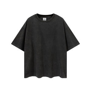 Camiseta de Algodón/Seda Estampada Vintage con Lavado Ácido, Corte Personalizado, Ajuste Regular, Unisex, para Hombre, 250g, Tallas Grandes - Product Image 6