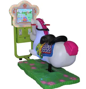 3D Paard Kiddie Rit Video Games Muntautomaat 3d Swing Machine Auto Racing Spel Voor Kinderen