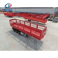 Remorque de camion à ridelles latérales 3 essieux 40/45 tonnes de haute qualité pour le transport de bétail et de marchandises