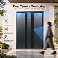 Porte d'entrée intelligente double U30 avec double caméra, reconnaissance faciale 3D, écran intérieur 10,1 pouces pour villa, maison de luxe