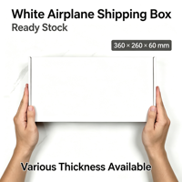 Boîte d'expédition rectangulaire blanche en stock, boîte d'emballage pour vêtements, plusieurs tailles disponibles, boîte en carton pour colis aériens en gros