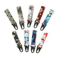 Porte-clés à bec d'aigle imprimé par sublimation personnalisé de haute qualité en gros, cordons courts, mousqueton, sangle en nylon, cordon de poignet
