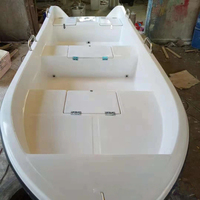 ZM Nouveau Bateau de Pêche Sportive en Fibre de Verre à Double Pont de 4,5 Mètres avec Gilets de Sauvetage, Compartiment pour Appâts Vivants, Bateau d'Aquaculture, Usine