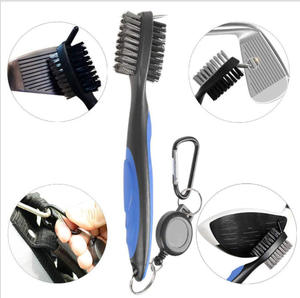 Nettoyant pour club de golf avec <span class=keywords><strong>mousqueton</strong></span> en aluminium rétractable qui se fixe facilement au sac de golf Brosses de nettoyage pratiques - Product Image 3
