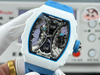 Édition limitée 5301 Montre mécanique automatique squelette tourbillon sportive en céramique blanche unique et luxueuse pour hommes