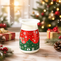 Gobelet en plastique jetable moulé par IML pour dessert de Noël, emballage pour fête de fin d'année