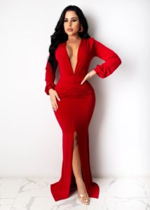 <span class=keywords><strong>Robe</strong></span> <span class=keywords><strong>de</strong></span> soirée élégante et Sexy, col en V profond, <span class=keywords><strong>robe</strong></span> <span class=keywords><strong>de</strong></span> fête pour femmes, meilleure vente - Product Image 6