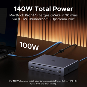 Maxidok Thunderbolt 5 Docking Station 10 in 1 USB-<b>C</b> <b>HUB</b> 2xTBT5 140W 120Gbps 8K60Hz DP SD&TF Gigabit RJ45 for Laptop PC About Thi - Product Image 4