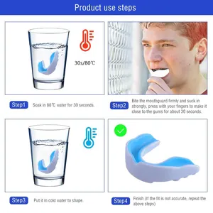 Bán buôn tùy chỉnh in EVA thể thao đấm bốc bóng bầu dục Mouthguard MMA Miệng mảnh Silicone niềng răng EVA đôi màu cho MMA đấm bốc