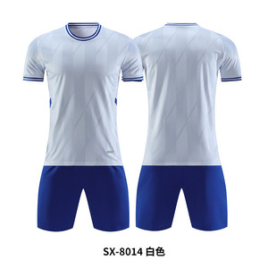 Set di Maglie da <span class=keywords><strong>Calcio</strong></span> Blu Personalizzate all'Ingrosso, Uniforme Unisex con Strisce Sfumate, Completo da Allenamento con Nome della Squadra, Numero e Logo Stampati OEM - Product Image 3