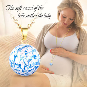 Changda brillo rosa púrpura azul oro colorido Ángel llamador campana armonía <span class=keywords><strong>Bola</strong></span> brillante carillón <span class=keywords><strong>Bola</strong></span> collar música <span class=keywords><strong>Bola</strong></span> joyería - Product Image 3