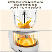 Robot culinaire électrique 3-en-1 pour bébé, machine automatique mini pour purée de fruits et compléments alimentaires, 5 vitesses, boîtier en plastique de qualité alimentaire, cuisson vapeur