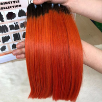 Pas cher 12A grade brut Vitename Highlight 99j Rouge Ombre Blonde Os Droite Super Double Dessiné Extension de faisceaux de cheveux humains