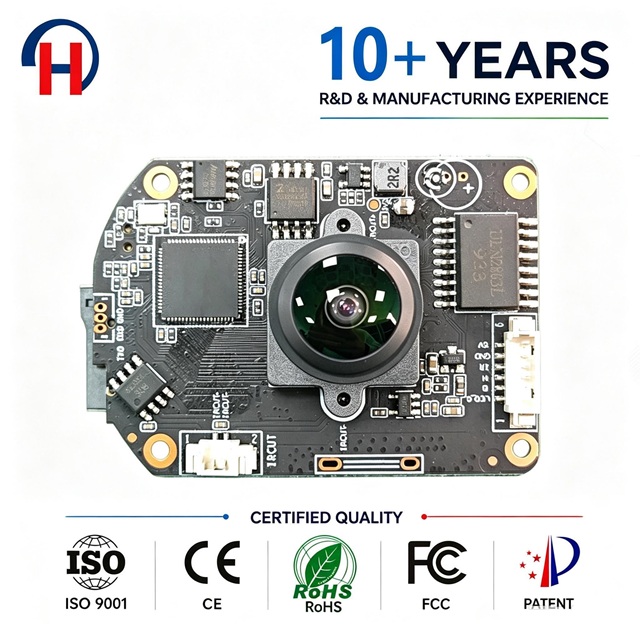1MP WiFi Camera Module with Power-on Recording Capability, Featuring TF Card Storage and Built-in WiFi Connectivity.