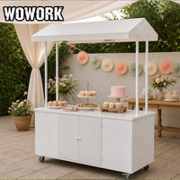Chariot à fleurs WOWORK 2026 personnalisé, en métal noir, détachable, avec porte, pour fond de fête, style bonbon champagne