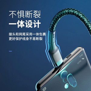 Cable de datos trenzado de doble tipo C, carga rápida 6A, 1M, para portátiles Huawei Xiaomi, uso en computadoras, blindaje de tejido de nailon - Product Image 4