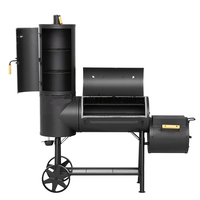 Barbecue vertical à charbon de bois robuste, pratique pour une utilisation en extérieur avec des roues pour fumer la viande