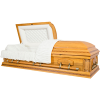 Ataúdes de Madera Maciza de Álamo de Alta Calidad, Estilo Americano, para Adultos, Ataúdes Funerarios Internacionales