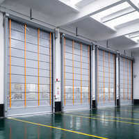 Système de rideaux pliables à grande vitesse en PVC, résistant au vent, flexible, pour entrepôt industriel et entrée extérieure