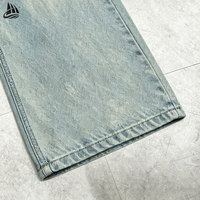 Fabricant de denim, pantalon en jean unisexe vintage, lavage personnalisé, coton, coupe ample, jambe large, pantalon baggy en jean pour homme