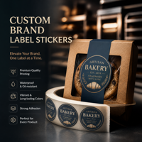 Autocollant de boulangerie personnalisé avec logo de marque imprimé, holographique, résistant à l'huile, pour sceller le pain, les gâteaux, les sandwichs, bande adhésive longue en papier couché
