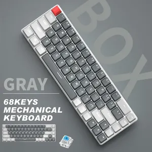 Keyboard Gaming mekanis, OEM, sakelar biru, kabel dapat ditukar, pencahayaan warna RGB Backlit untuk komputer