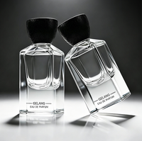 Nouveauté, flacon de parfum en verre de luxe carré 50 ml, flacon de parfum en verre personnalisé 30 ml, flacon de parfum transparent avec emballage