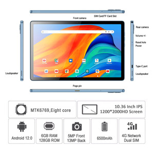 แท็บเล็ตพีซีแรม4G แอนดรอยด์<span class=keywords><strong>11</strong></span>แกน A53 MTK ขนาด10นิ้ว1.85 6771 - Product Image 5