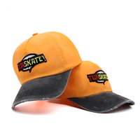 Casquette de baseball personnalisée effet vieilli avec patch graffiti et lettres, en toile sergé, réglable, unisexe, streetwear, vente en gros, OEM
